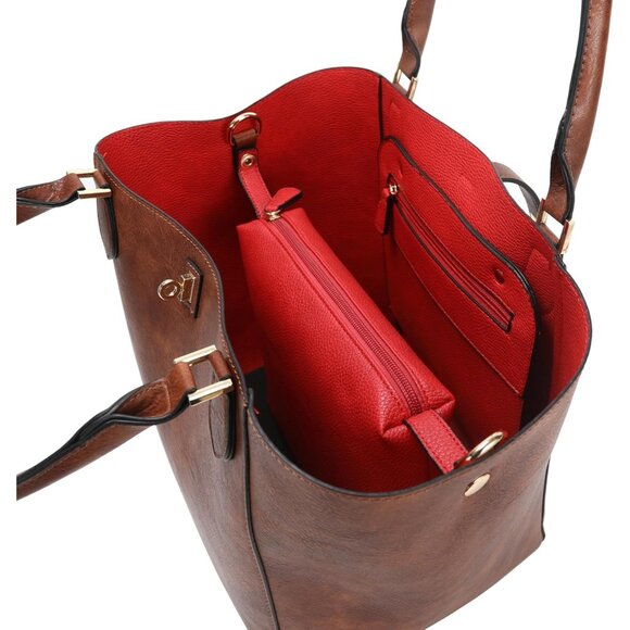 Chic Large Vegan Leather Tote Bag for Women - Perfect Work & Travel Companion - Picture 3 of 3